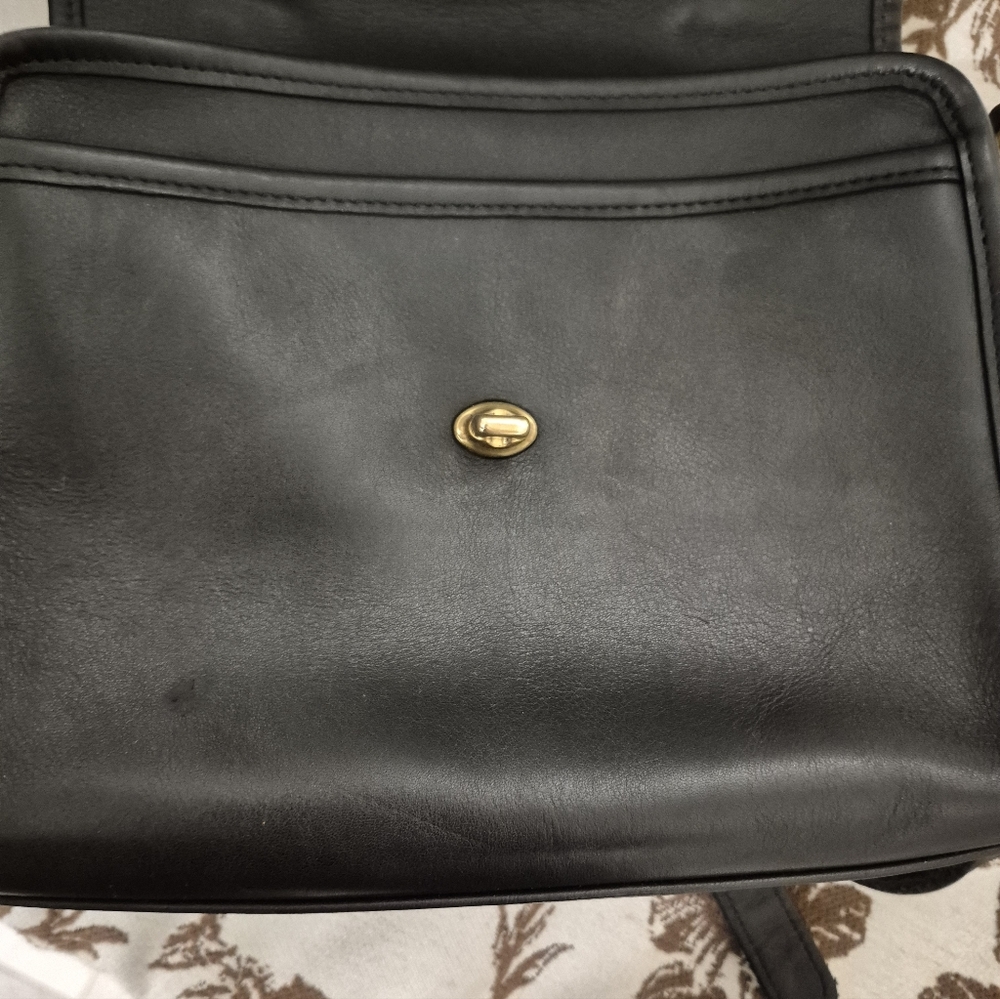 Vintage COACH Court Bag Old Coach Hand Bag Shoulder Bag Black Leather - Picture 12 of 17